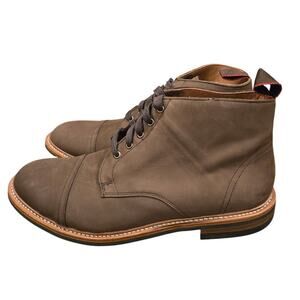 Allen Edmonds Patton Cap-Toe Nubuck Leather Boot Brown Waterproof Size 14 NIB